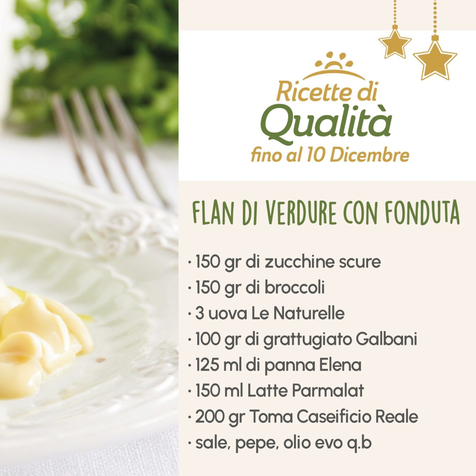 flan di verdure miste con fonduta